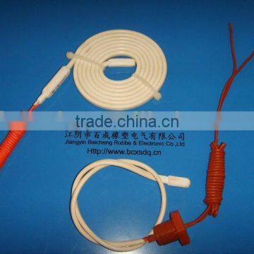 Silicon elastomer insulated drain-line heaters