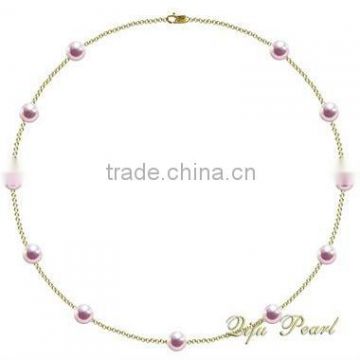 925 Silver Tin-cup Freshwater Pearl Necklace