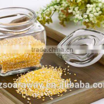 Transparent glass jar for honey and glass jelly bean jar