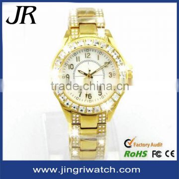 Factory custom customer logo gold fashion japan movt ladies watch stainl steel