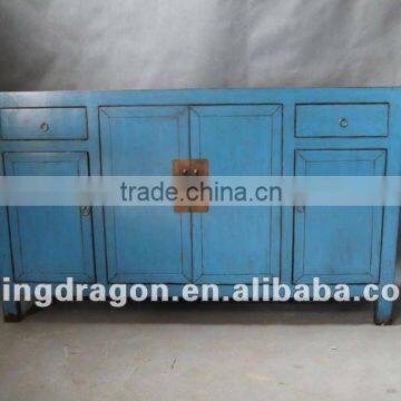 four door two drawer blue cabinet