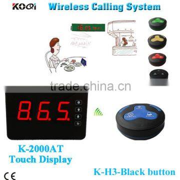 Portable coffee shop Wireless pager caller system H3 buzzer with K-2000AT screen