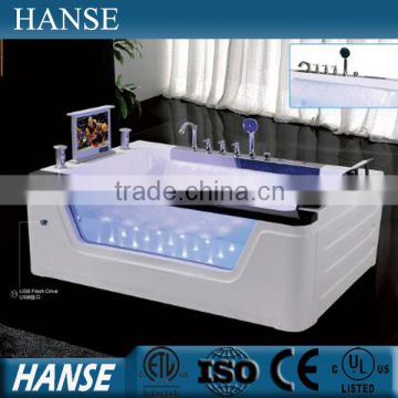 HS-B229 double person massage rectangular chinese compact square bathtub