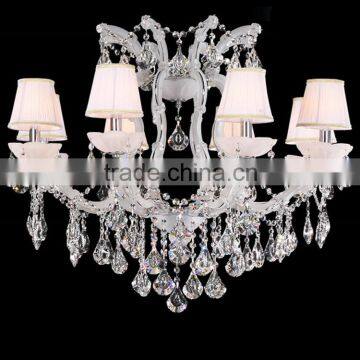 LED Maria Theresa Crystal Lighting Chandeliers Modern Restaurant White Hanging Pendant Lamp Light CZ6017/8
