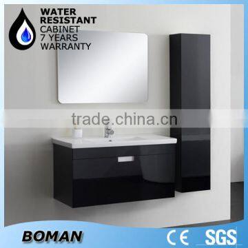 High Gloss Black Plastic Bathroom Cabinet