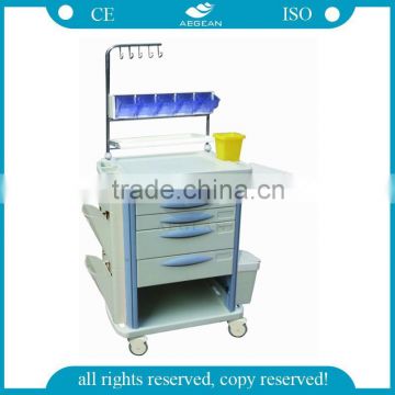 ABS meterial AG-NT004B3 CE ISO cleaning hospital clinic medical cart with drawer