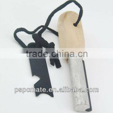 newest item and cheap and hot fire starter with knife wooden handle as promotion gifts