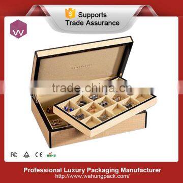 Wooden cufflink storage gift box suppliers(WH-0311)