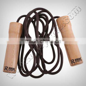 Leather Skipping Ropes with wooden Handle