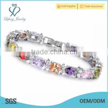 Platinum silver crystal bracelet design for ladies,ladies diamond bracelet