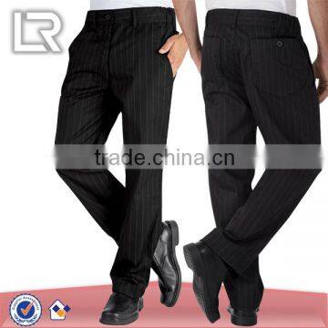 Black 100% Cotton Straight Leg Stripe Executive Chef Pants Uniform