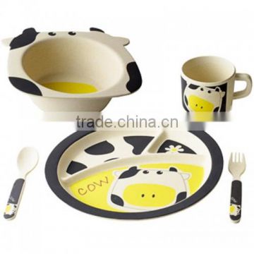 Eco-friendly kids dinnerware set- Cow design