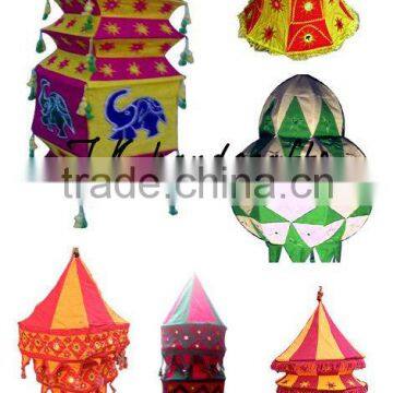 Tribal Fabric Hanging Lanterns / Lamps