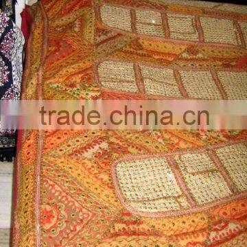 Online wholesale catalog of embroidered Bedspreads,mirror work bedspreads from Jaipur,India