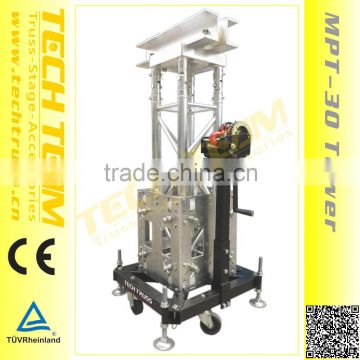 7.5m 1000kg Loading weight Ground Support Tower For Truss 290mm