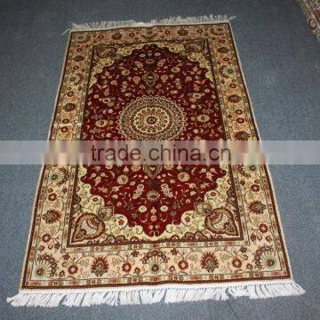 isfahan prayer rug crimson hand knotted pure silk rug