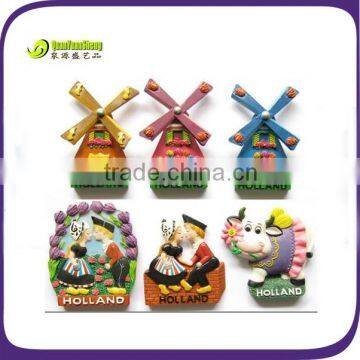 Polyresin holland fridge magnets for wholesale