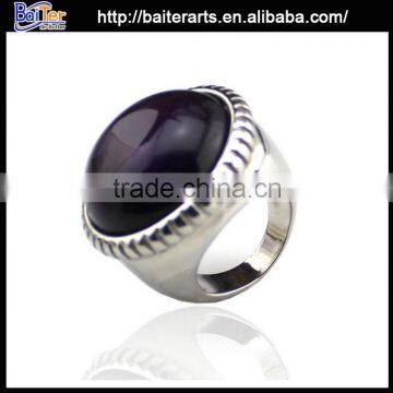 Popular Titanium Black Stone Ring, Antique Gemstone Ring With Black Stone photo-5