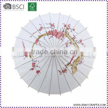 Flower Printed Handmade Indian Paper Bamboo Parasol                        
                                                Quality Choice