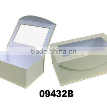 Ivory elegant paper gift box with clear window/magnetic snap