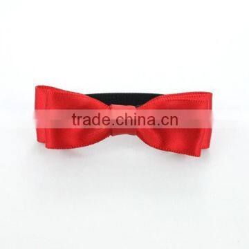 Pre tied satin ribbon bow with elastic loop for bottle