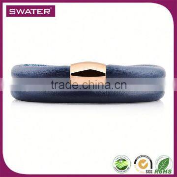 Best Selling Navy Branded Leather Bracelet photo-3