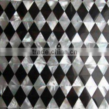 mixed whitelip & black pen mixed shell mosaic wall tiles