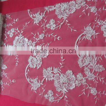 Sparkling beads and sequins decoration bridal lace fabric wholesale