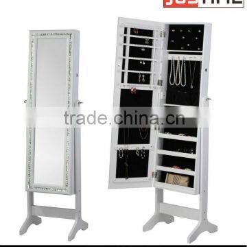 fashion wooden mirror jewelry armoire with shell decoration