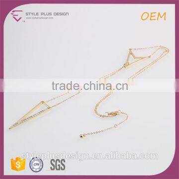 N72472I02 Amirican Diamond Led 2 Gram Gold Diy Coins Triangle Pendant Rhinestone Necklace Set Type Jewelry Sets photo-2