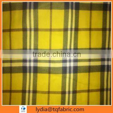 yellow/black check printed cotton flannel fabric for shirtss for poland