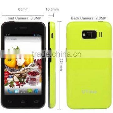 Utime U6 4GB Green, 4.0 Inch 3G Android 4.2 Smart Phone, MTK6572 1.0GHz Dual Core, RAM: 512MB, Dual SIM, WCDMA & GSM Network photo-3