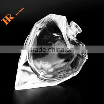 Heart shaped transparent clear perfume bottle glass bottle 25ml