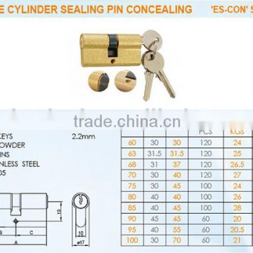 EURO PROFILE BRASS CYLINDER SEALING PIN CONCEALING