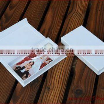Magnet Linen Wedding USB Gift Box With 4x6 Photo Stroage Box