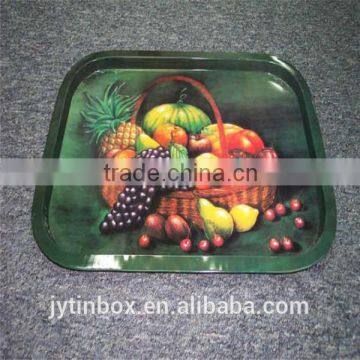 Tin serving tray High quality rectangular fruit tin tray