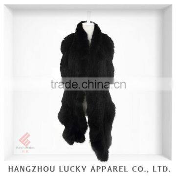 lady women fashion knitted rabbit fur scarf LK15061