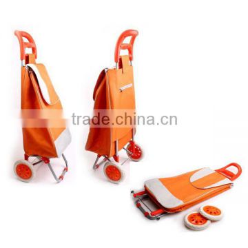 Shopping rolling cart with telescopic handle.