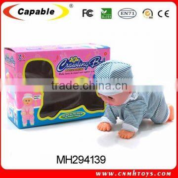 Battery operate crawling baby doll with sound