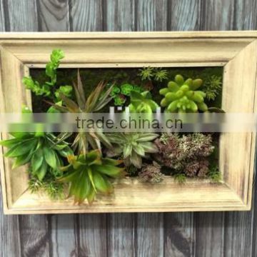 Whole sale artificial plants cheap wall art with wood frame