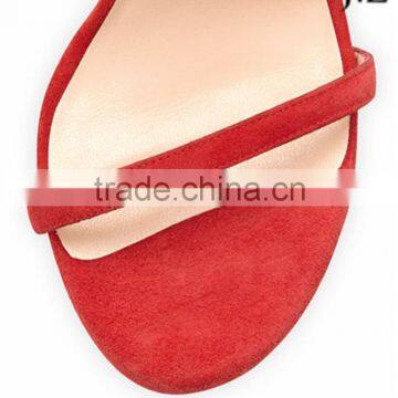 OS09 Sexy Stiletto Plate High Heel Rubber Outsole Fish Toe Suede Strap Ankle Sandals for Women photo-3