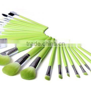 High quality 24pcs green colour wood handle make up brush pro cosmetic tools