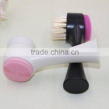 Newly Skin Care Two Sides Silica Gel Add Bristles Face Brush Massage for Women&men Supplier's Choice photo-2