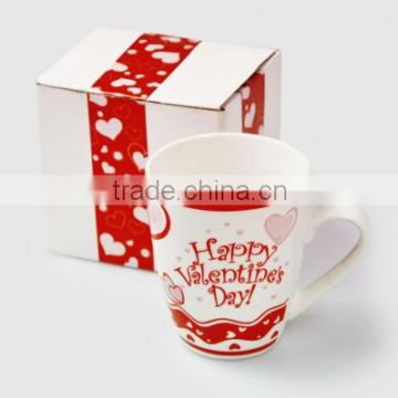 Hot sale porcelain milk mug colorful ceramic V shape mugs