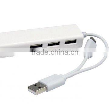 2 In 1 USB2.0 Type C USB C USB 3.1 to 3 Ports USB 2.0 Hub with RJ45 100 Gigabit Ethernet Converter LAN Wired Network Adapter