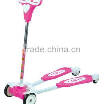 new design 4PU wheel frog kick scooter for kids