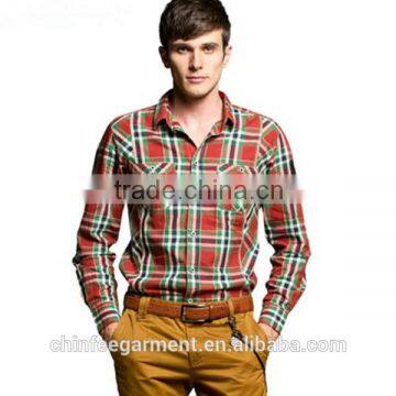 Fashion New Cotton Plaid Shirts Mens Checked Shirts