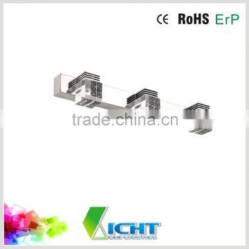 LT-M Hotel Polished Chrome Decorative Mirror Wall Lamp With Glass Shades