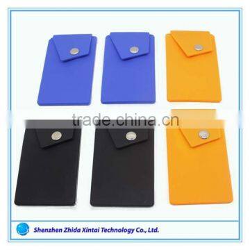 Distributors Wanted Fashionalbe Phone Accessory Silicone Card Pocket With Button