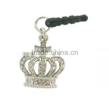 cute diamond crown earphone jack plug for iphone 4,various designs,OEM service,pass SGS factory audit